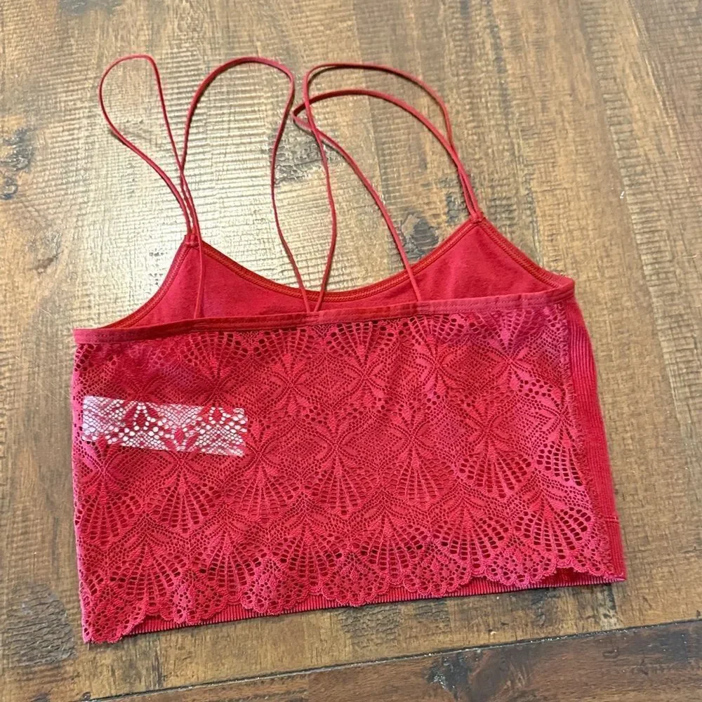 Gilly Hicks Ribbed Bralette Strappy Lace back